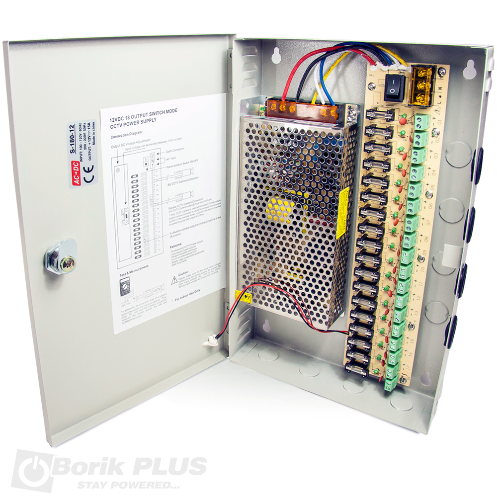 Napajanje za video nadzor 12V 20A u kutiji Napajanje za video nadzor 12V 20A u kutiji